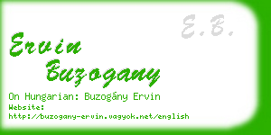 ervin buzogany business card