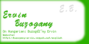 ervin buzogany business card